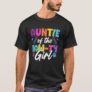 Camiseta Tia Da Menina Da Festa De Aniversário Do Cachorro