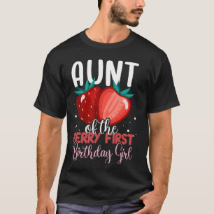 Camiseta Tia da Primeira Rapariga de Aniversário da Família