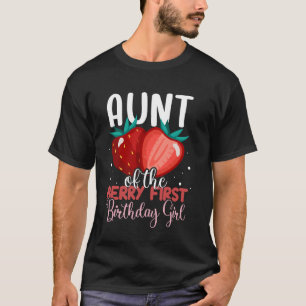 Camiseta Tia da Primeira Rapariga de Aniversário da Família
