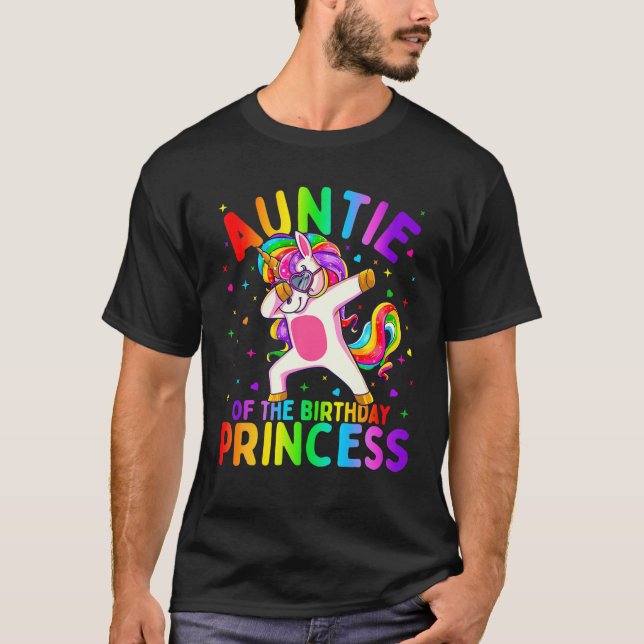 Camiseta Tia Da Princesa De Aniversário A Bater Unico (Frente)