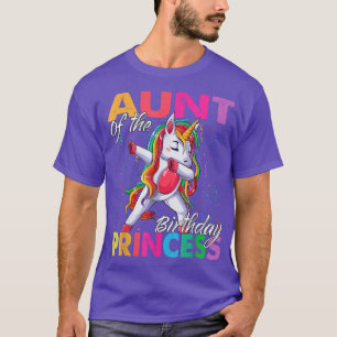 Camiseta Tia da Princesa de Aniversário a Dabbing Unicorn