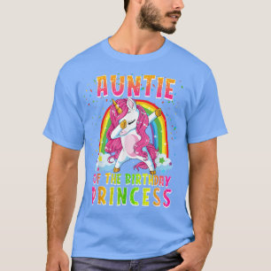 Camiseta Tia da Princesa de Aniversário Dab Unicorn Matchi