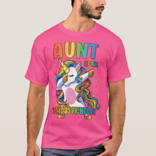 Camiseta Tia da Princesa de Aniversário Dabbing Unicorn Gir