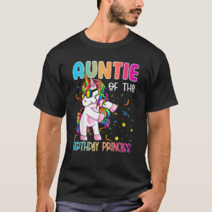 Camiseta Tia da Princesa de Aniversário Flossing Unicórn