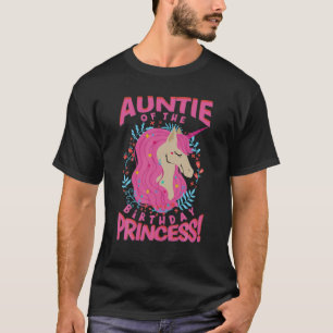 Camiseta Tia Da Princesa De Aniversário Unicórn Essencial