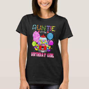 Camiseta Tia Da Rapariga De Aniversário Candyland Candy Bir