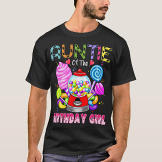 Camiseta Tia Da Rapariga De Aniversário Candyland Candy Bir