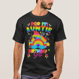 Camiseta Tia Da Rapariga De Aniversário Do Unicórnio Rapari