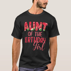 Camiseta Tia Da Rapariga De Aniversário Que Corresponde À F
