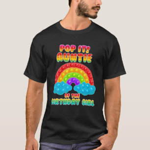 Camiseta Tia Da Rapariga De Aniversário Rainbow Birthday Ki
