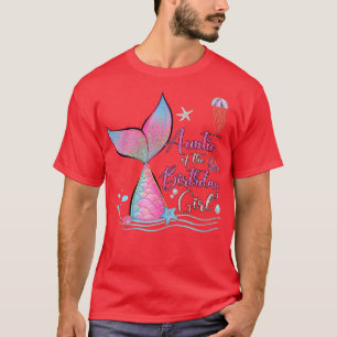 Camiseta Tia Da Rapariga De Aniversário Sereia Família Mági