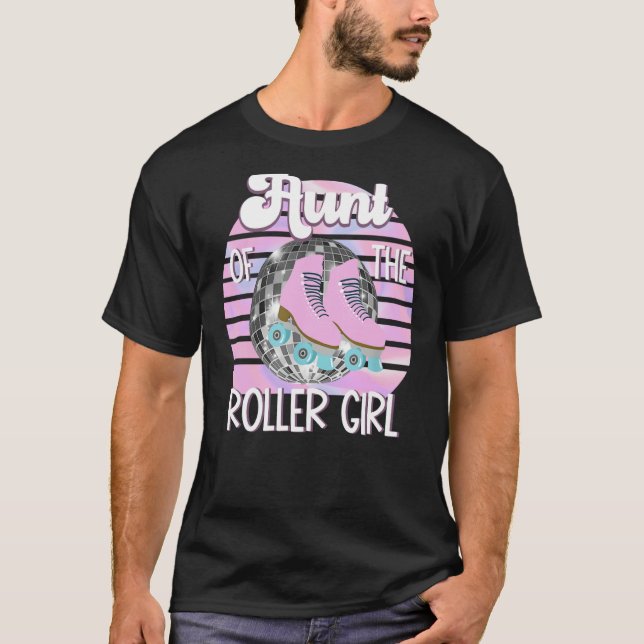 Camiseta Tia da Roller Girl patinando aniversário para o ga (Frente)