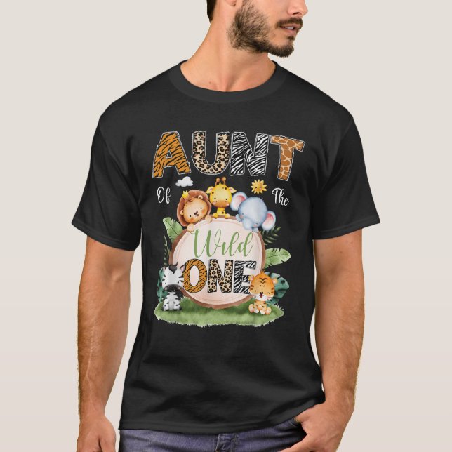 Camiseta Tia Da Selvagem De Um primeiro aniversario, Safari (Frente)