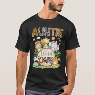 Camiseta Tia Da Selvagem De Um primeiro aniversario Safari
