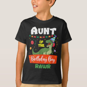 Camiseta Tia Da Tia Do Raptor De Dinossauro De Aniversário