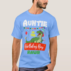Camiseta Tia Da Tia Raptor De Dinossauro De Aniversário
