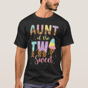 Camiseta Tia Das Duas Garotas Doce De Aniversário Sorvete D