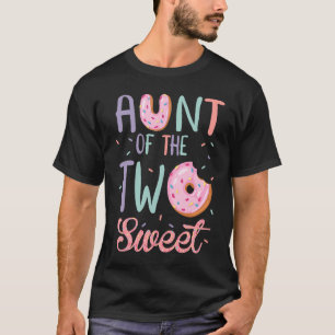 Camiseta Tia das duas Rosquinhas de aniversário doce amante