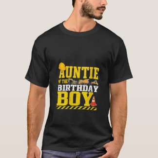 Camiseta Tia das Mulheres do Menino do Aniversário Construç