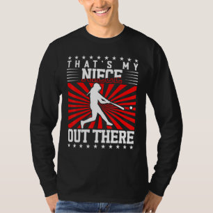 Camiseta Tia de Beisebol Essa é Minha Sobrinha Lá Fora Beis