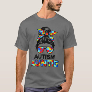 Camiseta Tia de Consciência Autismo Tia Mensageira