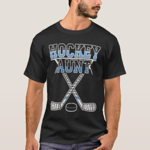 Camiseta Tia de hóquei no gelo orgulhosa tia de jogador gol