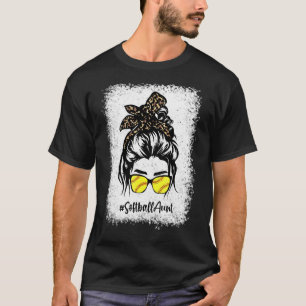 Camiseta Tia de Softball, Cabelo Mensageiro, Arma Leopardo,