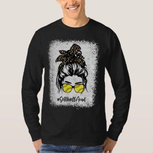 Camiseta Tia de Softball, Cabelo Mensageiro, Arma Leopardo,