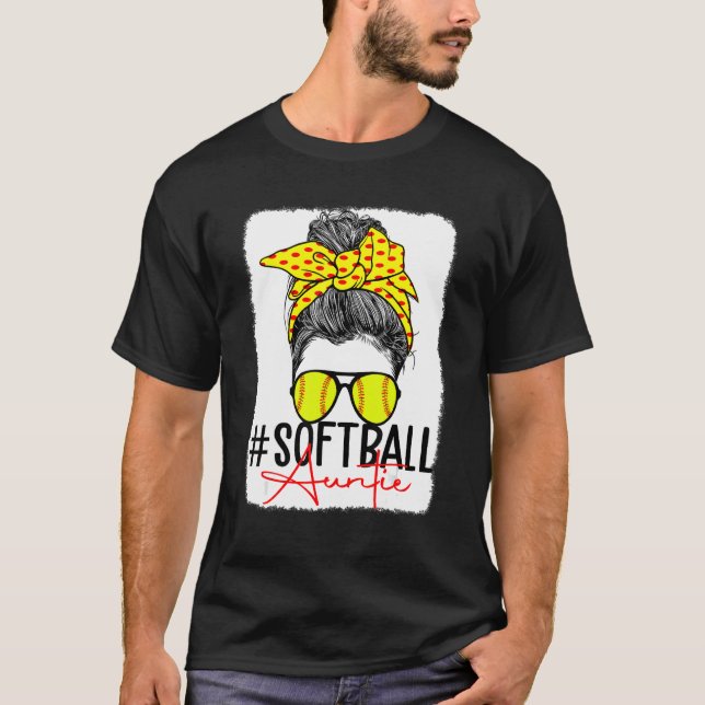 Camiseta Tia de Softball desajeitada Manda Mãe Mãe Mãe Vida (Frente)