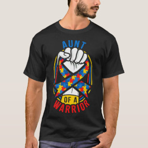 Camiseta Tia De Um Guerreiro Autismo Combinação De Consciên