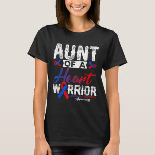 Camiseta Tia De Um Guerreiro Cardíaco Sensibilização Do Chd