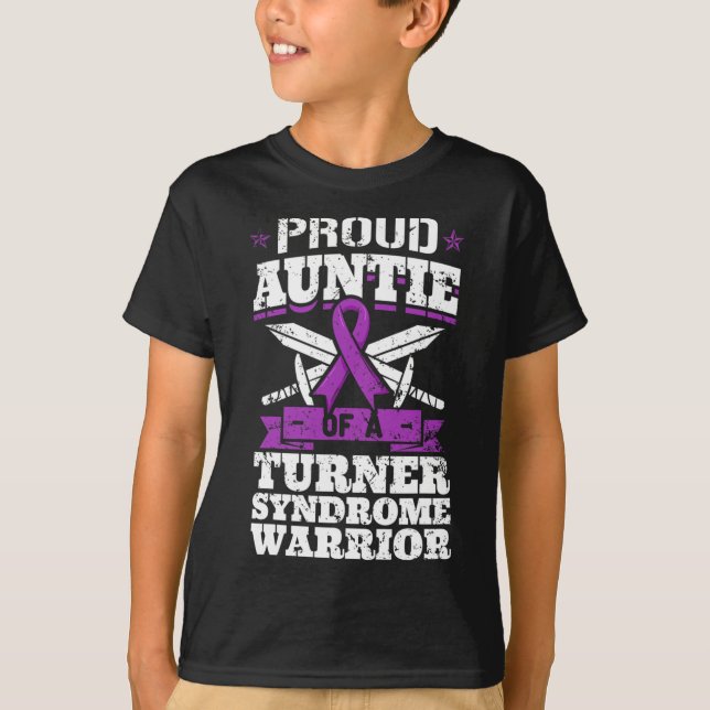 Camiseta Tia De Um Guerreiro Da Síndrome De Turner Sensibil (Frente)