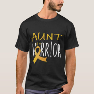 Camiseta Tia de um guerreiro de infância de cancer