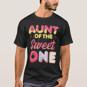 Camiseta Tia De Um Tema De Rosquinha De Aniversário