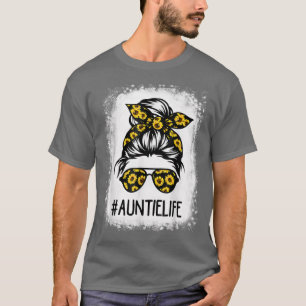 Camiseta Tia de Vida Branqueada com Girassol Mensageiro