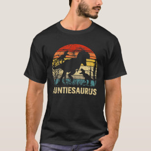 Camiseta Tia Dinosaur Auntiesaurus 2 Duas Crianças Xmas Ch