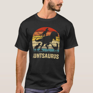 Camiseta Tia Dinosaur Auntsaurus 3 Três Crianças Natal
