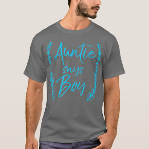 Camiseta Tia Diz Rapaz, Fofo Azul, Revelação de Gênero Anno