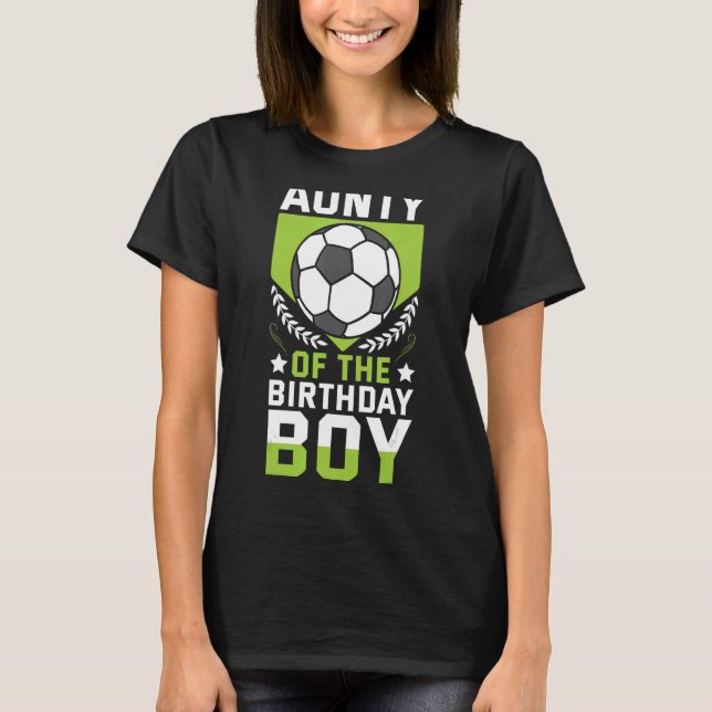 Camiseta Tia Do Aniversário Da Equipe De Jogadores De Futeb (Frente)