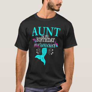 Camiseta Tia Do Aniversário Da Família Das Sereias