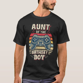 Camiseta Tia do Aniversário do Jogo de Vídeo Correspondente