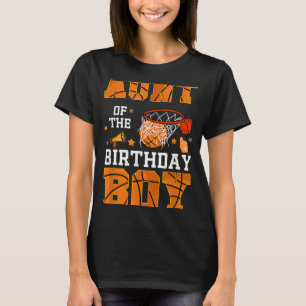 Camiseta Tia Do Aniversário Garoto Basquete B-Day Decorati