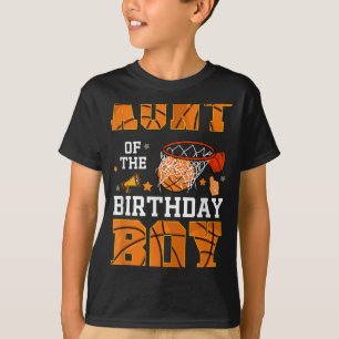 Camiseta Tia Do Aniversário Garoto Basquete B-Day Decorati
