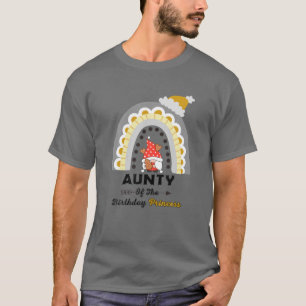 Camiseta Tia Do Aniversário Princesa Engraçada Tia Gnomo