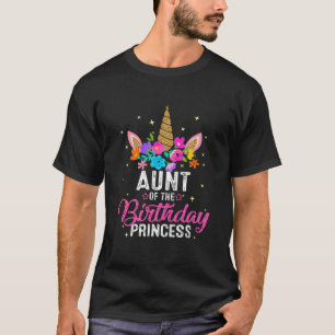 Camiseta Tia Do Aniversário Princesa Funny Unicorn Birthd