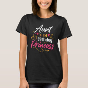 Camiseta Tia Do Aniversário Princesa Garota Correspondente