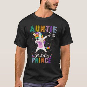 Camiseta Tia Do Aniversário Príncipe Engraçado Unicorn D