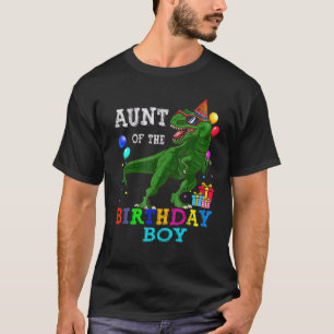 Camiseta Tia Do Aniversário Rex Rawr Dinosaur Birthda