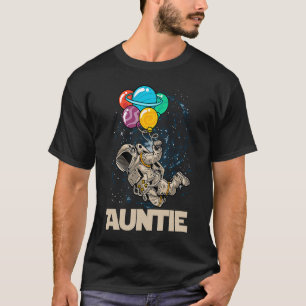 Camiseta Tia do Astronauta de Aniversário com Planetas de B