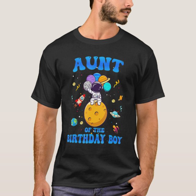 Camiseta Tia Do Astronauta Espacial Birthday (Frente)